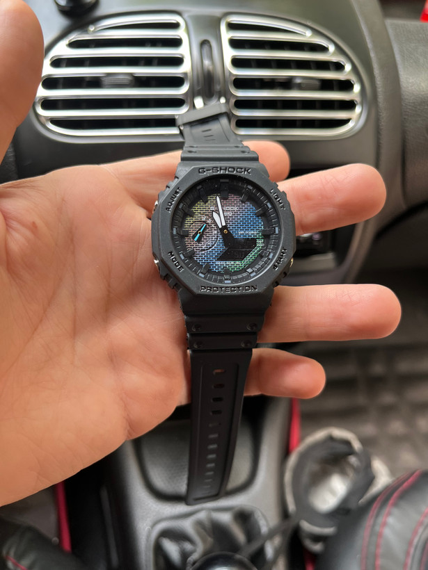 جیشاک مدل GA2100 پمپی دوزمانه مشکی صفحه دو رنگ